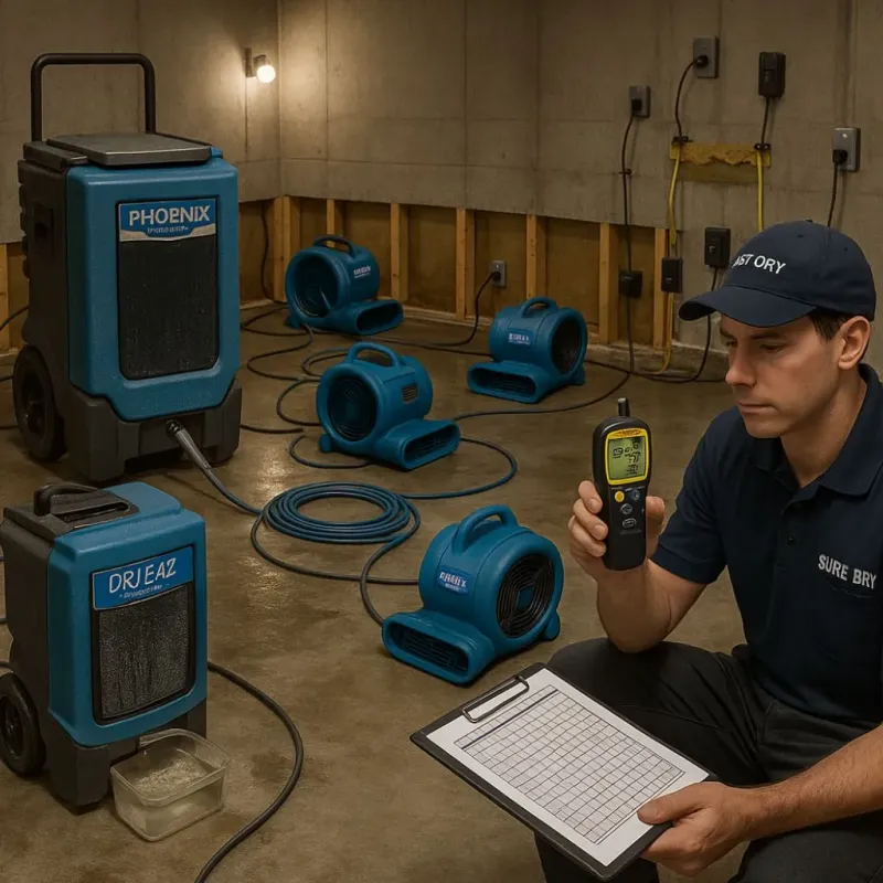Structural Drying and Dehumidification process in Harmon County, OK